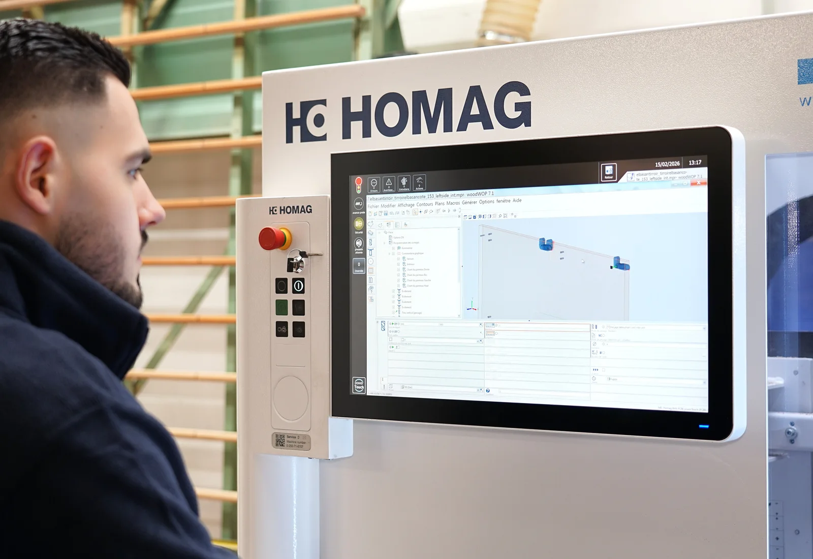 Valmir and Lenart machining a vanity on the CNC